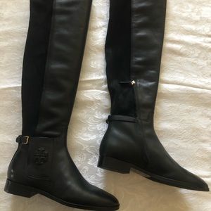 Tory Burch over the knee boots leather/suede